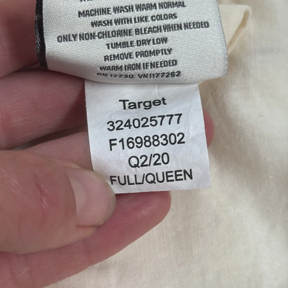 SINGLE Hearth & Hand Full/Queen Cream with black stripes Cotton Pillow Sham